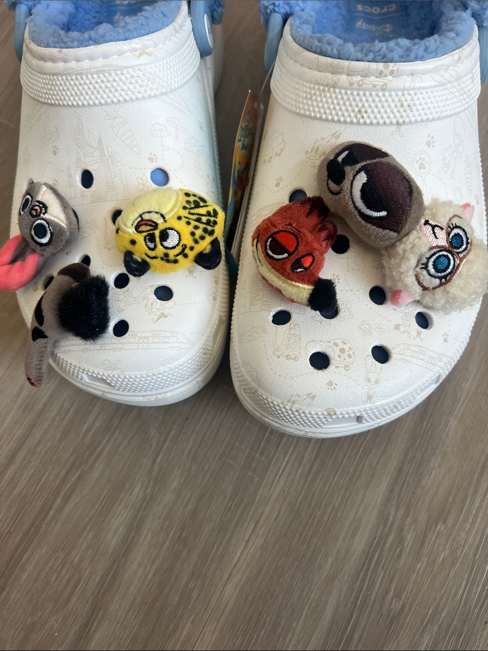 Crocs Zootopia Classic Platform Clogs Blue Lining Character Charms Sz 10 cozy - Picture 8 of 11